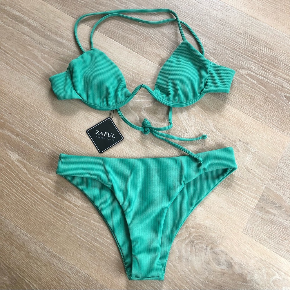 Zaful Ribbed Wire Bikini